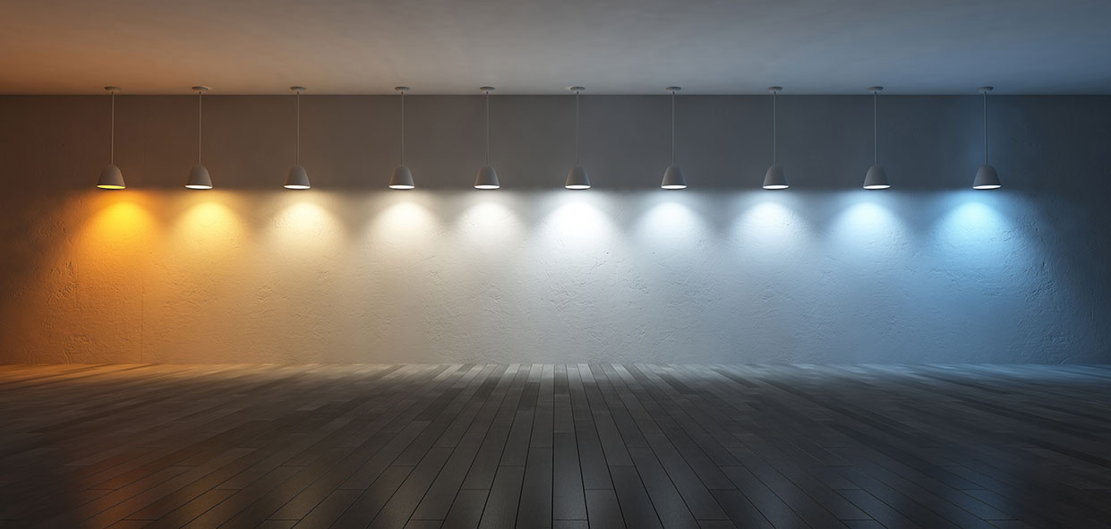 Lighting in a order of colour temperature