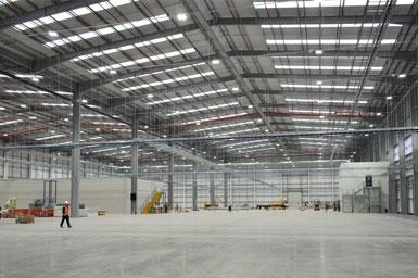 Large UK Warehouse fitted with high efficiency highbay luminaires from CEMA Lighting